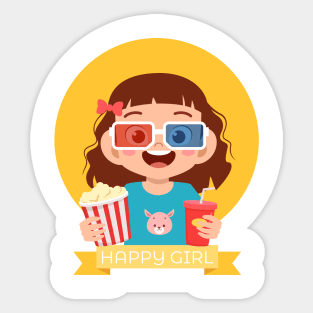 Happy Girl Sticker